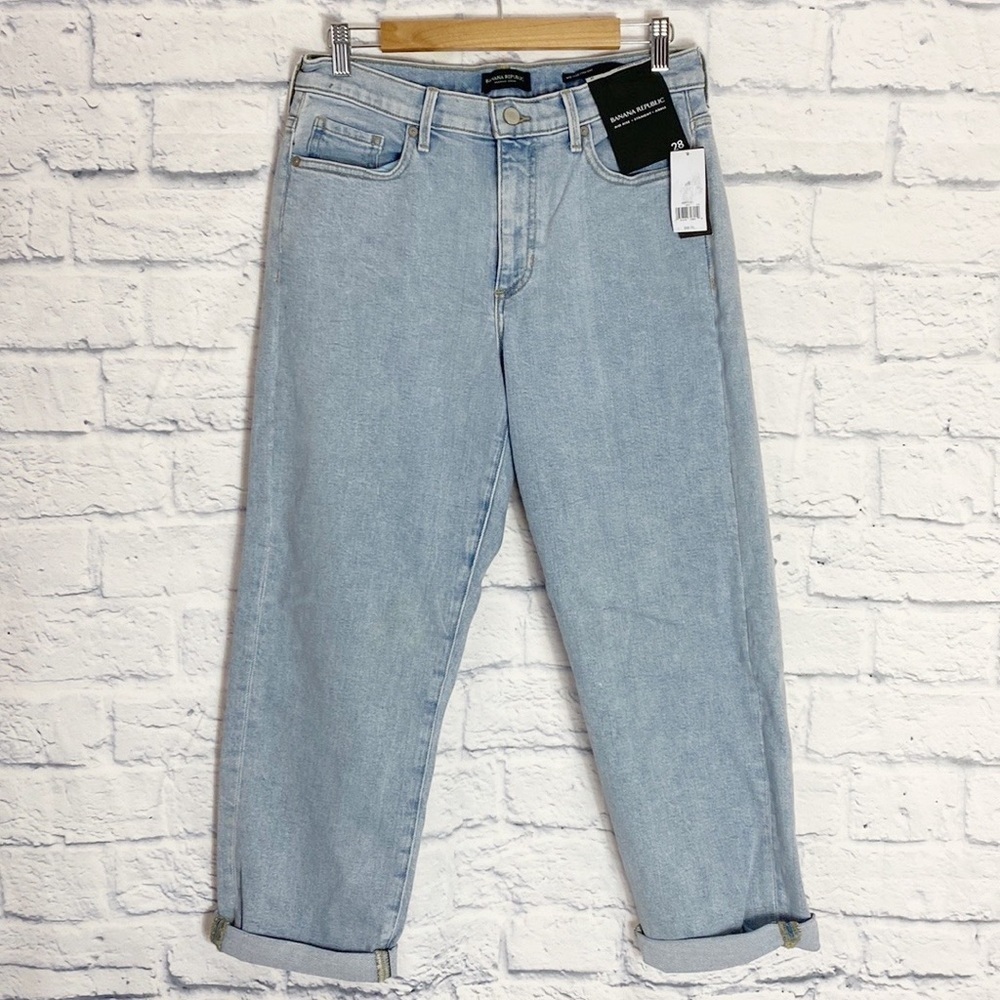 Banana Republic light blue midrise straight ankle jeans 28 NWT